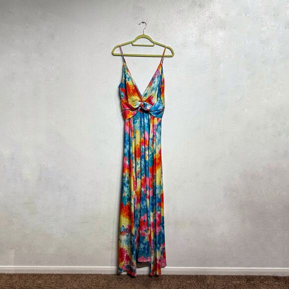 Fashion Nova Multicolor Painting In Color Maxi Dress Sz M - Picture 2 of 13